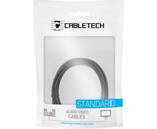 Cabletech Audio Vads 3.5 mm (M) -> 2 x RCA (M) 1m Melns