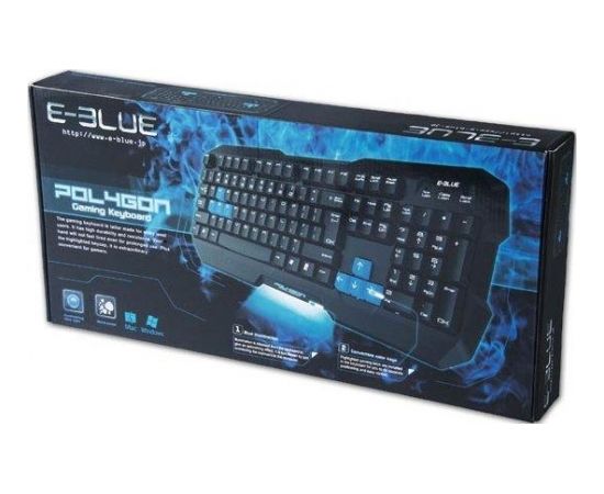 E-Blue EKM075BK Polygon Spēļu Klaviatūra ar vadu USB / Melna (ENG)