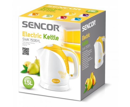 SENCOR elektriskā tējkanna, 1.5L, dzeltena