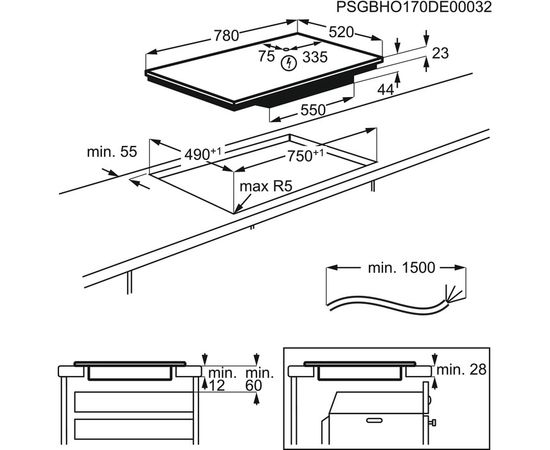 AEG IAE84881FB SensePro Indukcijas virsma, iebūvējama 80cm