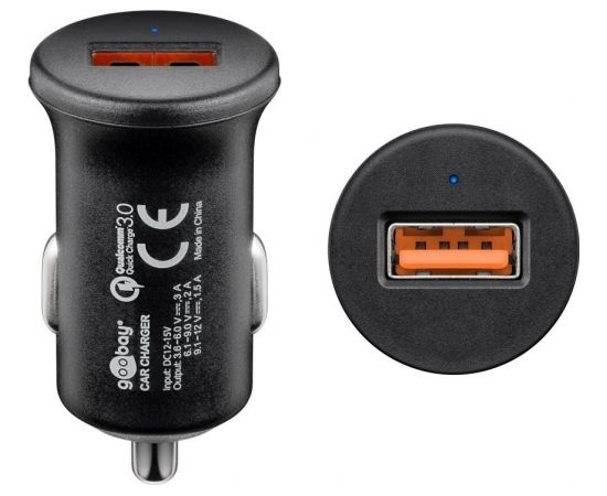 Goobay Quick Charge QC3.0 USB car fast charger USB 2.0 Female (Type A), Cigarette lighter Male