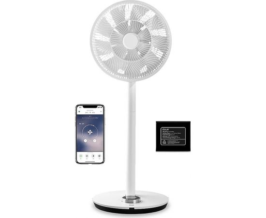 Duux Smart Fan Whisper Flex Smart Black with Battery Pack Stand Fan, Timer, Number of speeds 26, 2-22 W, Oscillation, Diameter 34 cm, White