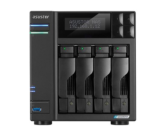 Asus AsusTor 4 Bay NAS AS6604T Up to 4 HDD/SSD, Intel Celeron J4125 Quad-Core, Processor frequency 2.0 GHz, 4 GB, SO-DIMM DDR4, Black