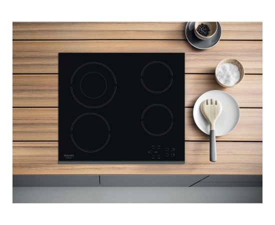 Ariston Hotpoint Hob HR 632 B Vitroceramic, Number of burners/cooking zones 4, Touch control, Timer, Black