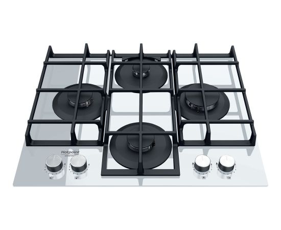 Ariston Hotpoint Hob HAGS 61F/WH Gas on glass, Number of burners/cooking zones 4, Mechanical, White