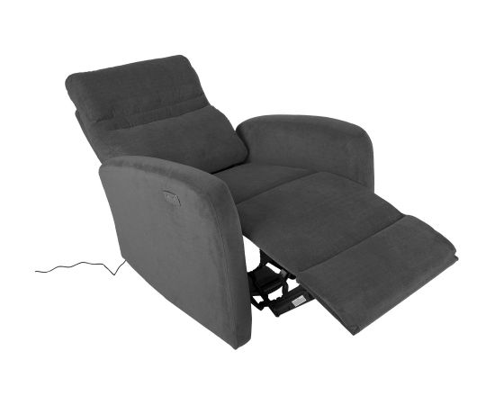 Atpūtas krēsls SAHARA ar elektrisko mehānismu 79x90xH102cm, materiāls: audums, krāsa: pelēks