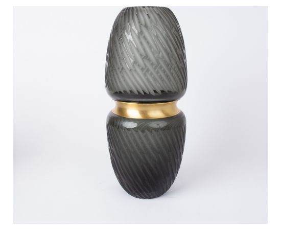 Vase LUXO D12xH28cm green/gold