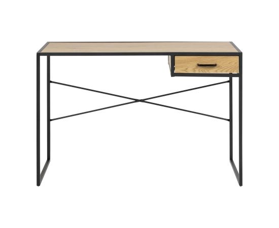 Письменный стол SEAFORD 110x45xH75см, с ящиком, материал: мебельная пластина с ламинированным покрытием, цвет: дуб,