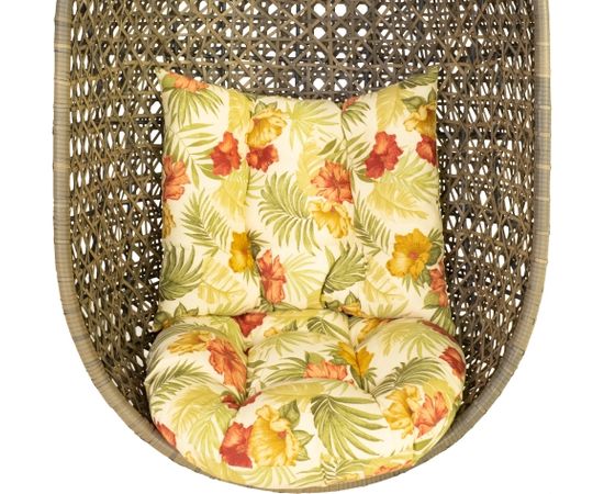 Spilvens pakarināmam krēslam CORA, tropu ziedi uz gaiša fona