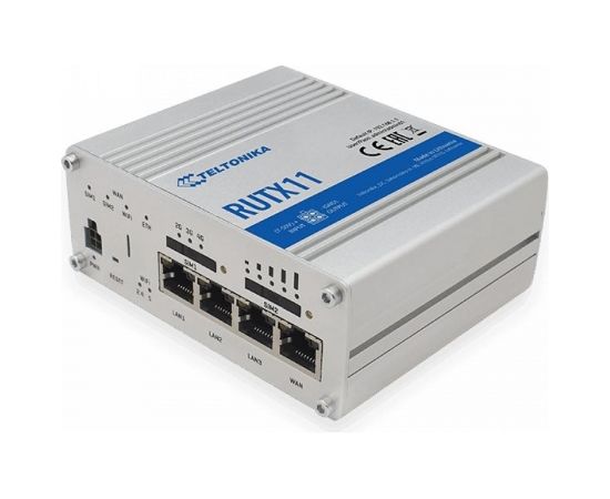 Teltonika Industrial Router 4G LTE Cat6 DualSIM RUTX11 867 Mbit/s, Ethernet LAN (RJ-45) ports 4, 4G, 1, Bluetooth, Antennas: 1x Bluetooth, 1x GNSS, 2x WiFi, 2x LTE