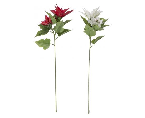Искусственный цветок ПОИНСЕТТИА H75см, выбор - белый/ красный
