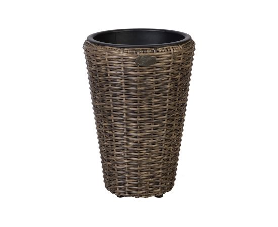 Puķu  s WICKER D28xH40cm, plastikāta pinums, krāsa: tumši brūns