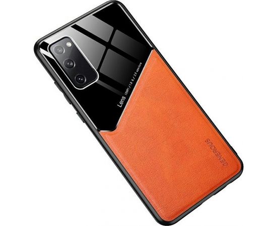 Mocco Lens Leather Back Case Aizmugurējais Ādas Apvalks Priekš Apple Iphone 12 Mini Oranžs