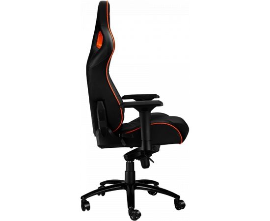 CANYON Corax GС-5 Gaming chair, PU leather, Cold molded foam, Metal Frame , Frog mechanism, 90-165 dgree, 4D armrest, Tilt Lock, Class 4 gas lift, metal 5 Stars Base, 60mm PU caster,black+Orange.