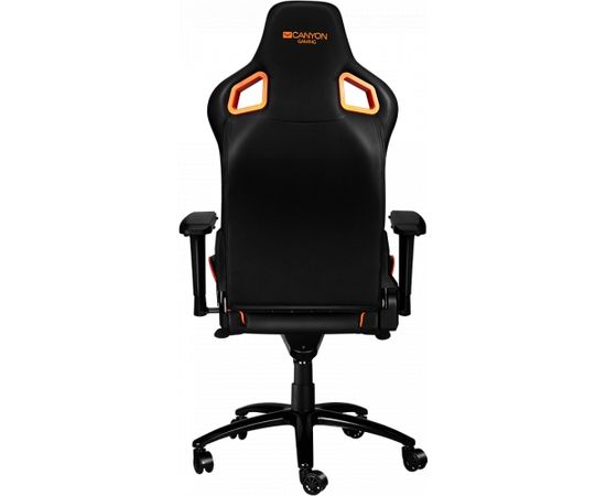 CANYON Corax GС-5 Gaming chair, PU leather, Cold molded foam, Metal Frame , Frog mechanism, 90-165 dgree, 4D armrest, Tilt Lock, Class 4 gas lift, metal 5 Stars Base, 60mm PU caster,black+Orange.