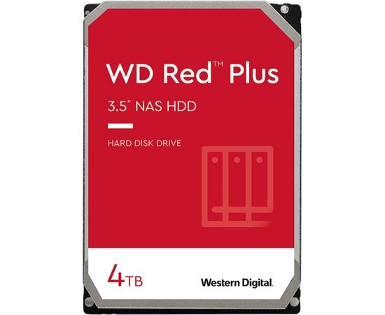 Western Digital HDD NAS WD Red Plus (3.5'', 4TB, 128MB, 5400 RPM, SATA 6 Gb/s)