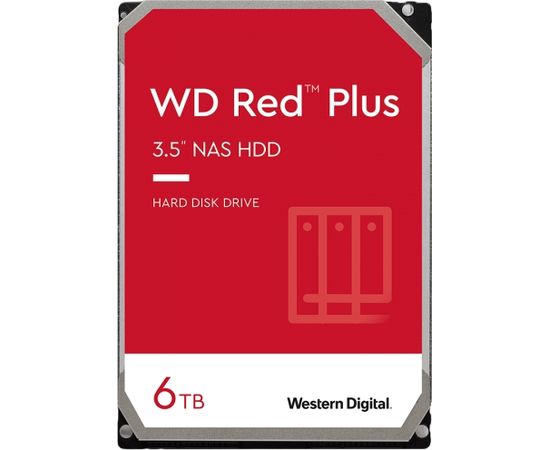 Western Digital HDD NAS WD Red Plus (3.5'', 6TB, 128MB, 5400 RPM, SATA 6 Gb/s)
