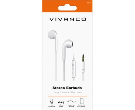 Vivanco headset Stereo Earbuds, white (61741)
