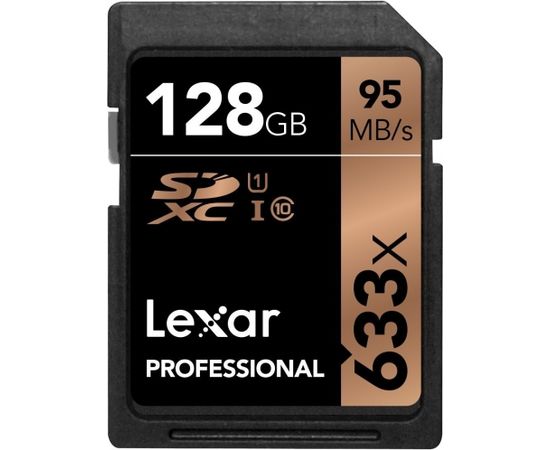 Lexar карта памяти SDXC 128ГБ Pro 633x U3 V30 95МБ/с