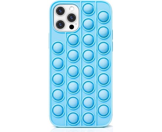 Mocco Bubble Case Aizmugurējais Antistresa Silikona Apvalks Priekš Apple iPhone 12 Pro Max Zils
