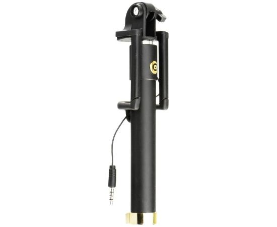 Blun Selfie Stick Statīvs ar iebūvētu pogu rokturī 3.5mm Audio vadu Melns