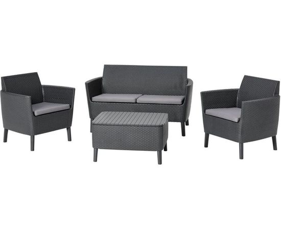 Keter SALEMO 2 dārza mēbeļu komplekts - grafīts Dārza mēbeļu komplekti