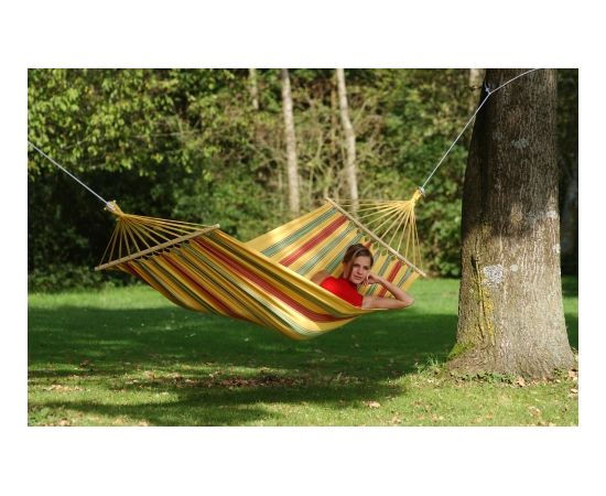 Amazonas Aruba vanilla (yellow) Double Hammock, 210x120 cm, 180 kg, Weatherproof and UV-resistant