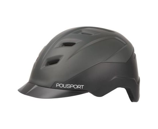 Polisport E-City / Melna / Pelēka / 55-58 cm Велосипедные шлемы