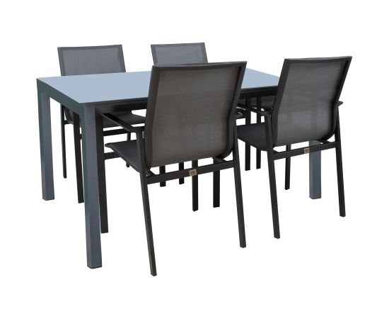 Комплект садовой мебели AMALFI стол и 4 стула (14533), серый