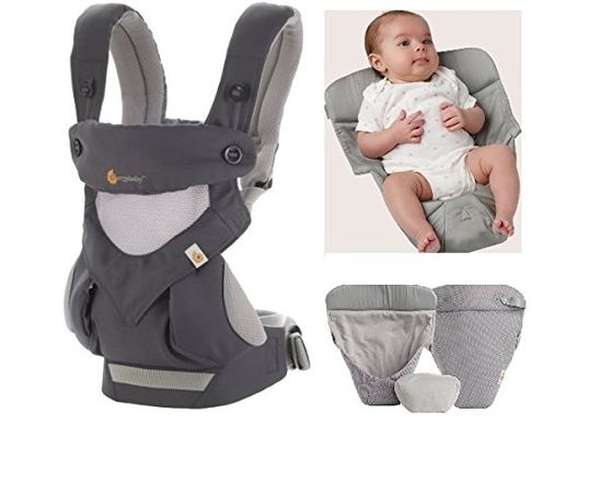 ERGOBABY kengursoma 360 Cool Air Carbon grey, BC360PBLKGRY Bērnu pārnēsāšanai