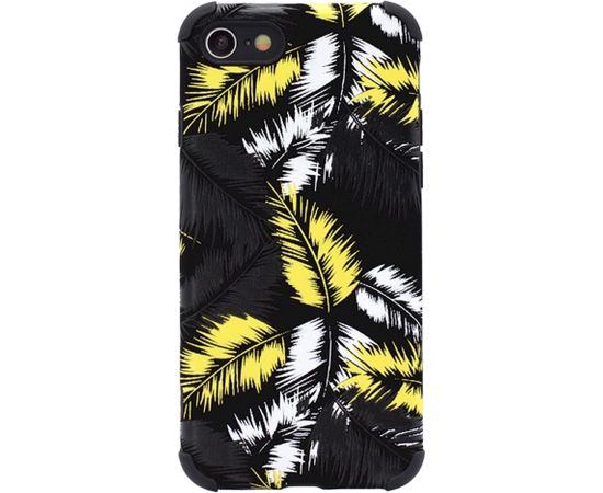Fusion leaves case силиконовый чехол для Samsung A726 / A725 Galaxy A72 / A72 5G черный - желтый
