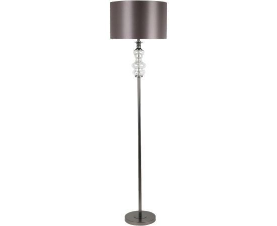 Напольный светильник LUXO H170см, антично-серебряный/стекло, абажур/внутренняя сторона: тёмно-серебряный атлас, шёлк