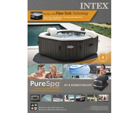 Intex PureSPA Jet and Bubble Deluxe Pool Set Black Džakuzi