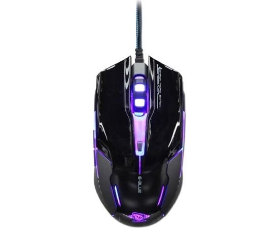 E-Blue Aurora Игровая мышь с Дополнительными кнопками / LED Подсветка RGB / 3000 DPI / Avago Chipset / USB Черная