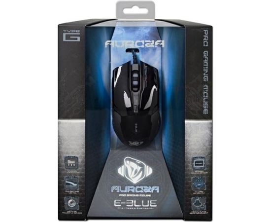 E-Blue Aurora Spēļu Datora Pele ar Papildus Pogām / LED RGB / 3000 DPI / Avago Chipset / USB Melna