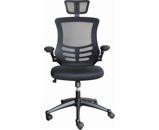 Darba krēsls RAGUSA 66,5x51xH117-126cm, sēdeklis un atzveltne: auduma siets, krāsa: melna