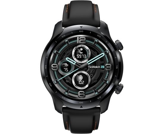 TicWatch Pro 3 GPS Smart watch, NFC, GPS (satellite), Retina AMOLED, Heart rate monitor, Waterproof, Bluetooth, 1 GB, 8 GB, Android, iOS, Wi-Fi, Snapdragon Wear 4100, 22 mm, Black