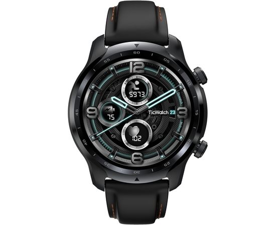 TicWatch Pro 3 GPS Smart watch, NFC, GPS (satellite), Retina AMOLED, Heart rate monitor, Waterproof, Bluetooth, 1 GB, 8 GB, Android, iOS, Wi-Fi, Snapdragon Wear 4100, 22 mm, Black