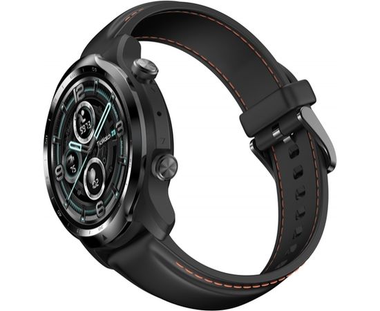 TicWatch Pro 3 GPS Smart watch, NFC, GPS (satellite), Retina AMOLED, Heart rate monitor, Waterproof, Bluetooth, 1 GB, 8 GB, Android, iOS, Wi-Fi, Snapdragon Wear 4100, 22 mm, Black