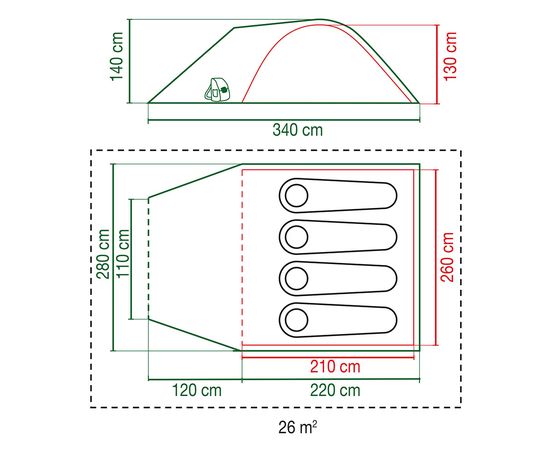 Coleman BlackOut 4 kempinga telts Teltis