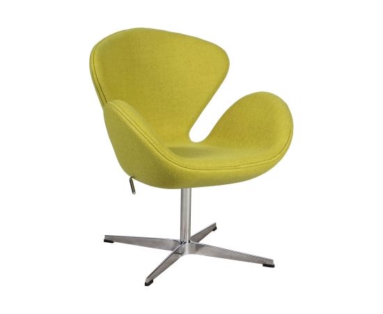 Krēsls SWAN 70x62xH81-96cm, materiāls: audums, krāsa: dzeltens, metāla kājas Viesistabas krēsli