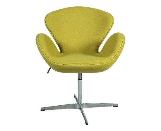 Krēsls SWAN 70x62xH81-96cm, materiāls: audums, krāsa: dzeltens, metāla kājas Viesistabas krēsli