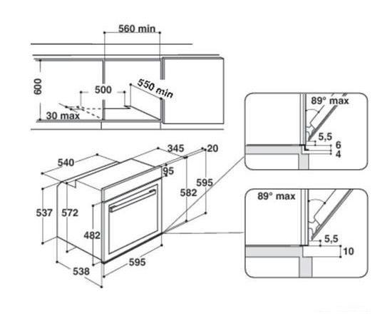 WHIRLPOOL AKZM8480S 73L 3650W A+ cepeškrāsns