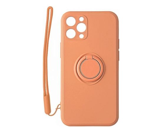 Mocco Pastel Ring Silicone Back Case Aizmugurējais Silikona Apvalks Priekš Apple iPhone 12 Max Oranžs