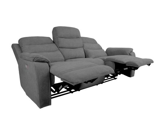 Dīvāns MIMI 3-vietīgs 208x93xH102cm, elektriskais dīvāns, pelēks