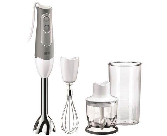 Braun Blender MQ525 Hand Blender, 600 W, Number of speeds 2, Chopper, White