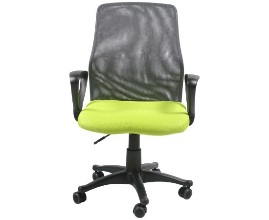 Darba krēsls TREVISO 59x58xH90-102cm, sēdeklis: audums, krāsa: zaļa, atzveltne: siets, krāsa: pelēka