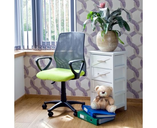 Рабочий стул TREVISO 59x58xH90-102см, сиденье: ткань, цвет: зелёный, спинка: сетка, цвет: серый