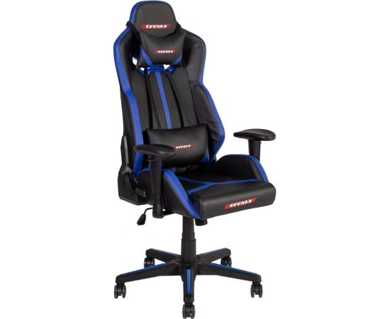 Krēsls datorspēlēm PC MASTER 67x57xH126-135,5cm, materiāls: ādas aizvietotājs, krāsa: melns/zils
