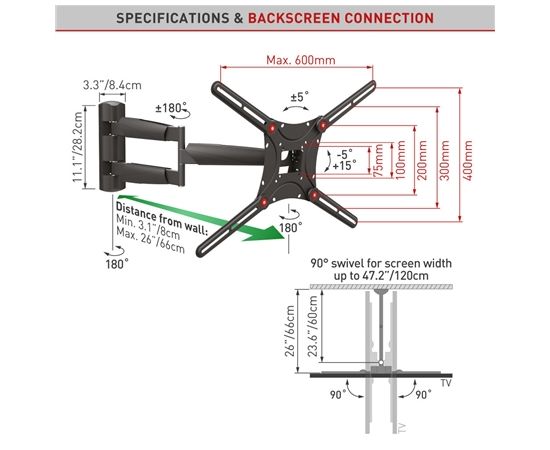 BARKAN BM443LP 13"-75" Tv kronšteins